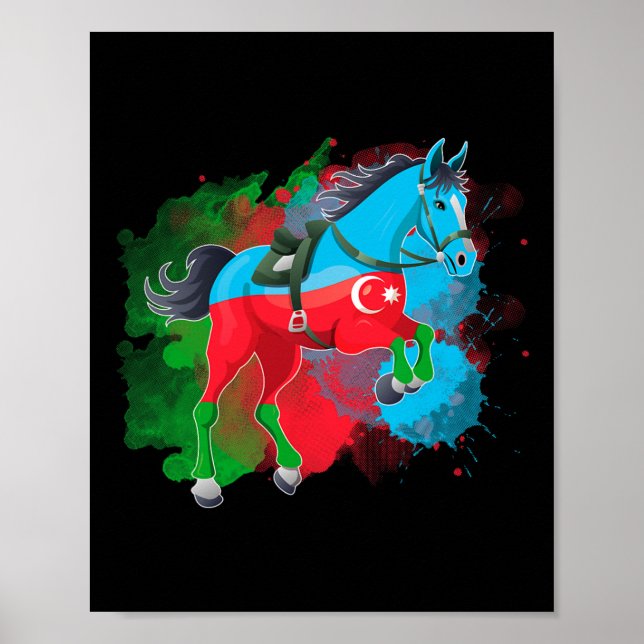 Affiche Drapeau Azerbaïdjan (Devant)