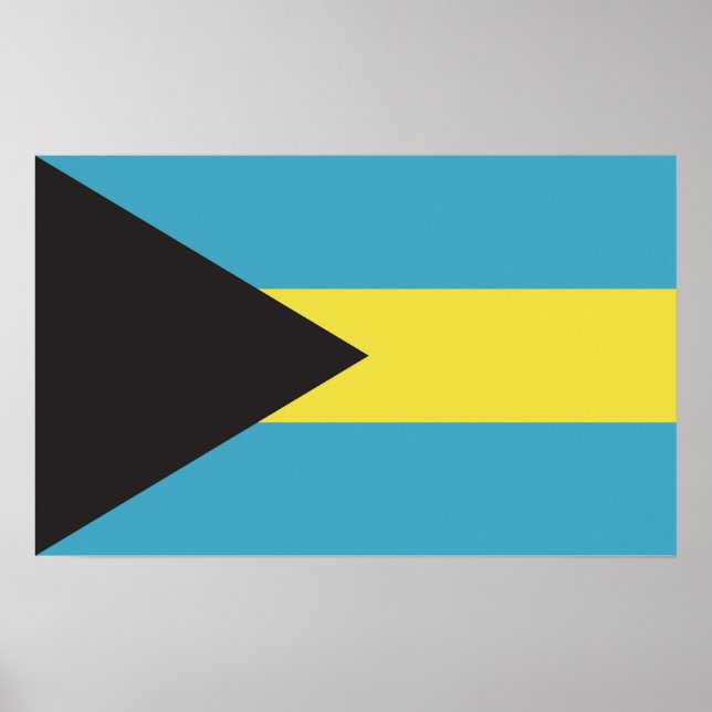 Affiche Drapeau Bahamas (Devant)