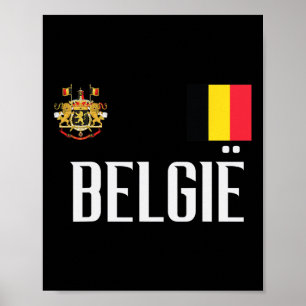 Affiche Drapeau Belgique Belgie Footll Fan Hommes Femmes K