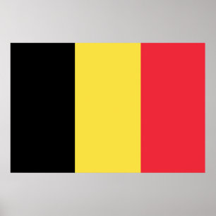 Affiche Drapeau Belgique Tricolore