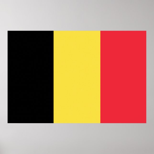 Affiche Drapeau Belgique Tricolore (Devant)