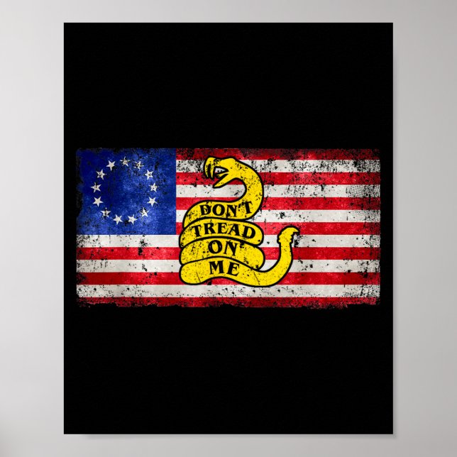 Affiche Drapeau Betsy Ross Ne Marchez Pas Patriotique Sur  (Devant)