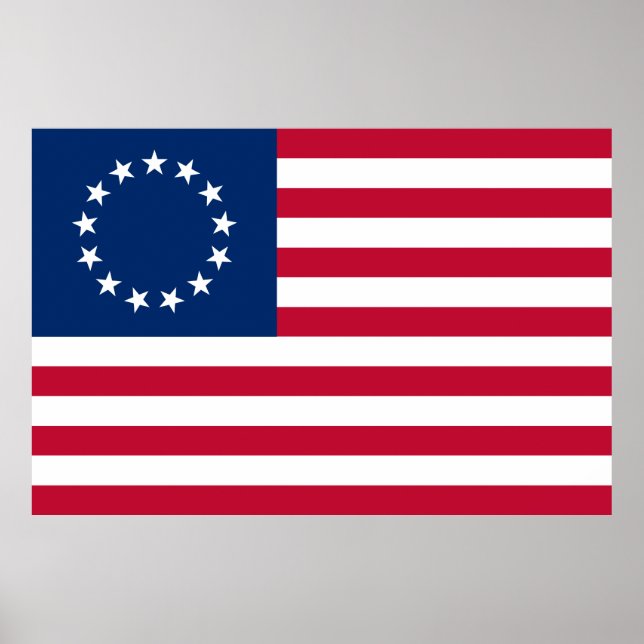 Affiche Drapeau Betsy Ross Old Glory américain (Devant)