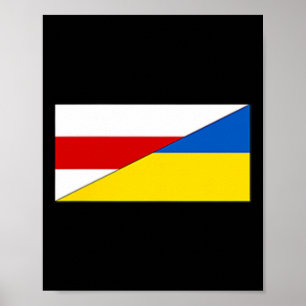 Affiche Drapeau Biélorussie Ukraine Fierté Biélorusse Ukra