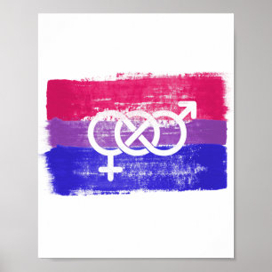 AFFICHE DRAPEAU BISEXUAL PEINT SYMBOLE FIDE