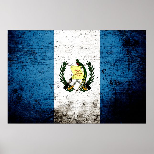 Affiche Drapeau Black Grunge Guatemala (Devant)