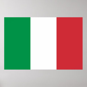 Affiche Drapeau blanc vert et rouge italien