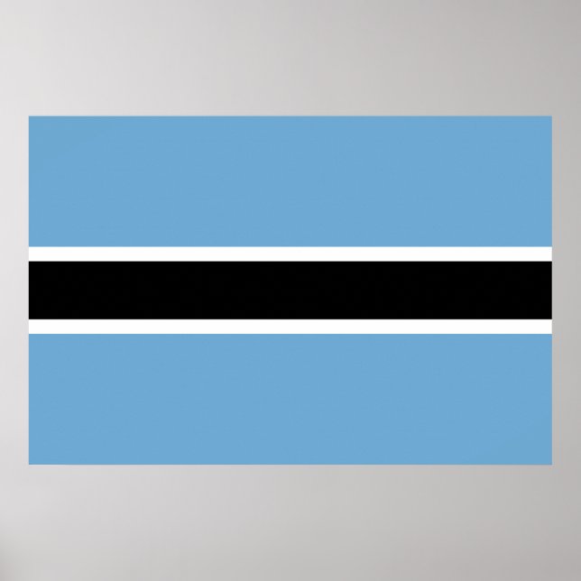 Affiche Drapeau botswanais (Botswana) (Devant)