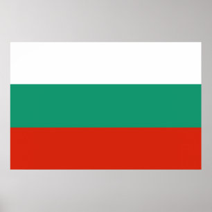 Affiche Drapeau Bulgarie tricolore