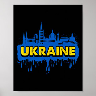 Affiche Drapeau Cadeau Ukraine Ukraini Kiev Ukrainien Ukra