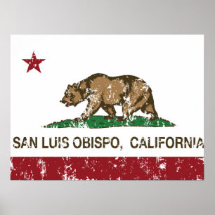 Affiche Drapeau californien San Luis Obispo