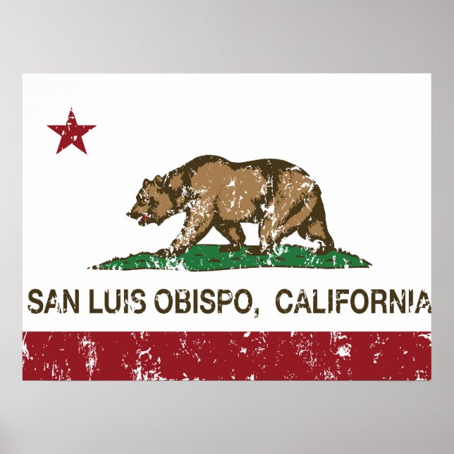 Affiche Drapeau californien San Luis Obispo (Devant)