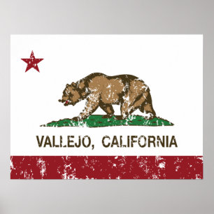 Affiche Drapeau californien Vallejo