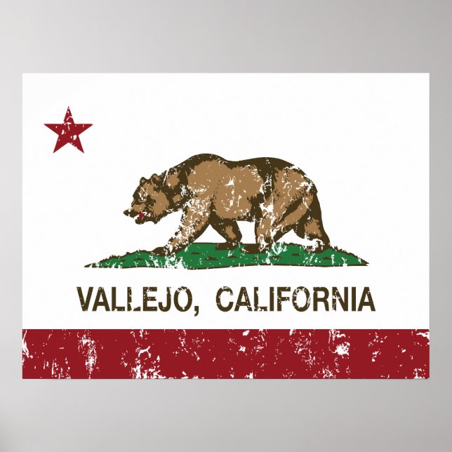 Affiche Drapeau californien Vallejo (Devant)