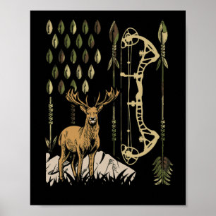 Affiche Drapeau Camo Américain Bowhuning Bow Archery Deer
