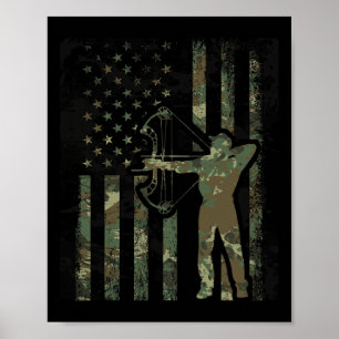 Affiche Drapeau Camo Américain Chasse De Chasse De Chasse 