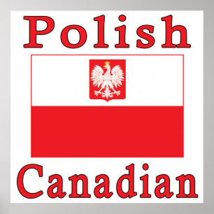Affiche Drapeau canadien polonais