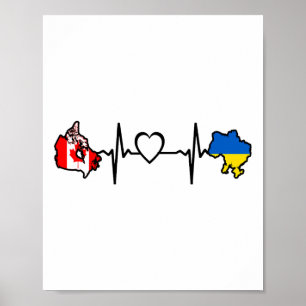 Affiche Drapeau canado-ukrainien - Battement de cœur de l'