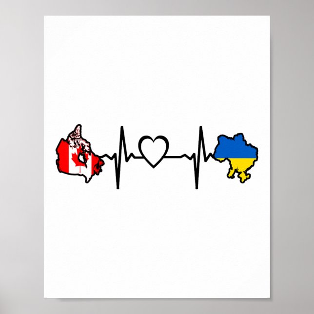 Affiche Drapeau canado-ukrainien - Battement de cœur de l' (Devant)