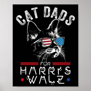 Affiche Drapeau Cat Dads For Harris Waltz 2024 Usa