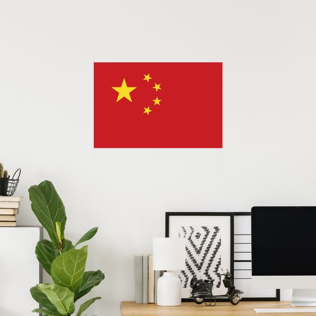 Affiche Drapeau chinois (Bureau à domicile)