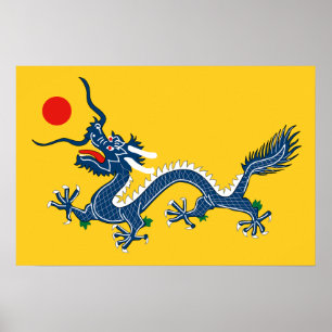 Affiche Drapeau chinois de dragon Dynastie Qing