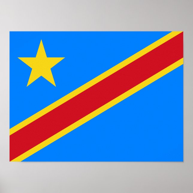 Affiche Drapeau Congo Kinshasa (Devant)