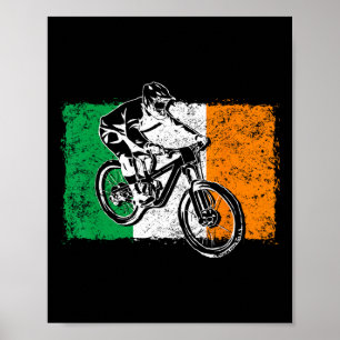Affiche Drapeau Cool Irlande Vintage Drapeau Irlandais Mtb