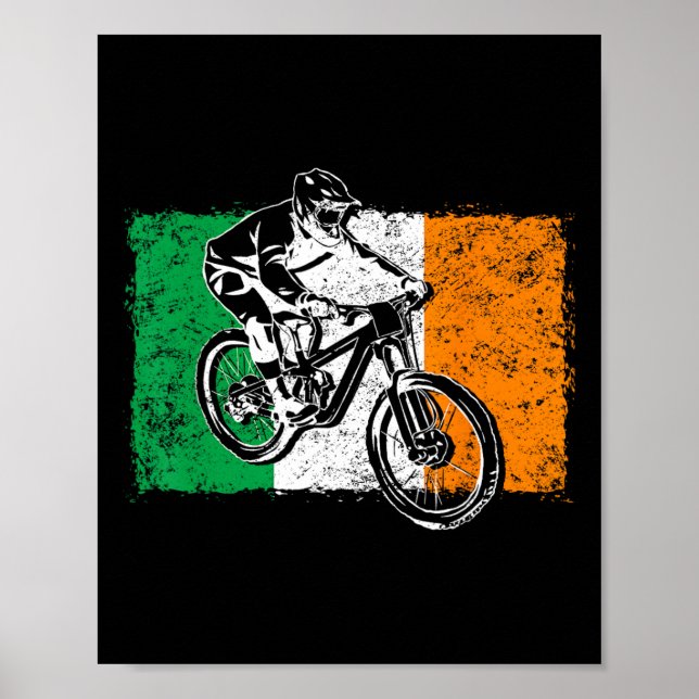 Affiche Drapeau Cool Irlande Vintage Drapeau Irlandais Mtb (Devant)