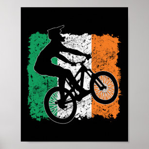 Affiche Drapeau Cool Irlande Vintage Drapeau Irlandais Mtb