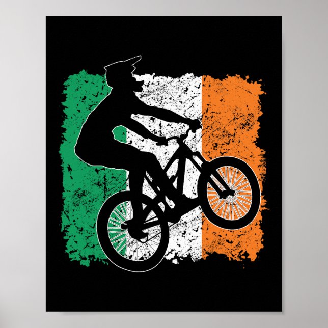 Affiche Drapeau Cool Irlande Vintage Drapeau Irlandais Mtb (Devant)