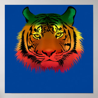 Affiche Drapeau cool jamaïcain de tigre