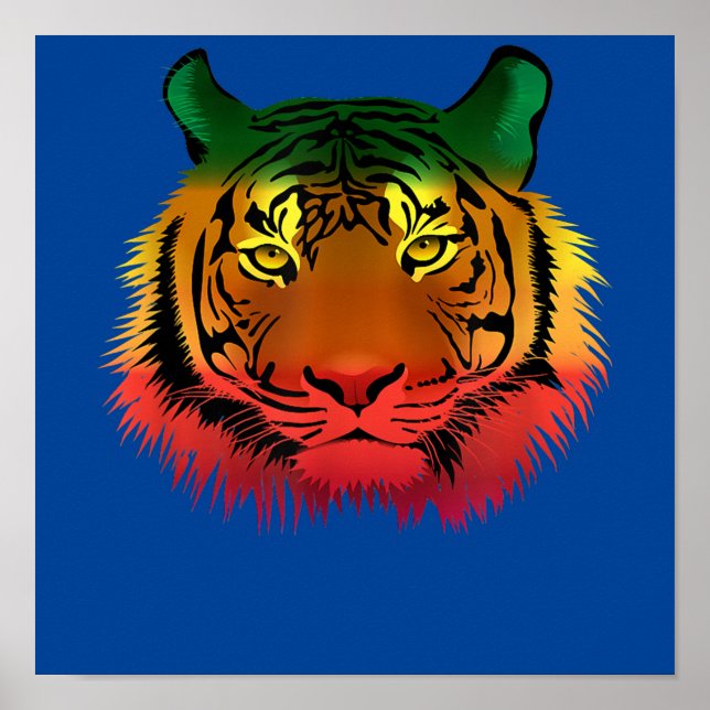 Affiche Drapeau cool jamaïcain de tigre (Devant)
