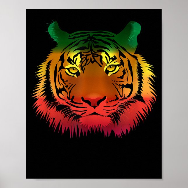 Affiche Drapeau cool jamaïcain de tigre (Devant)