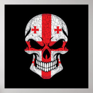 Affiche Drapeau crâne souriant de Géorgie