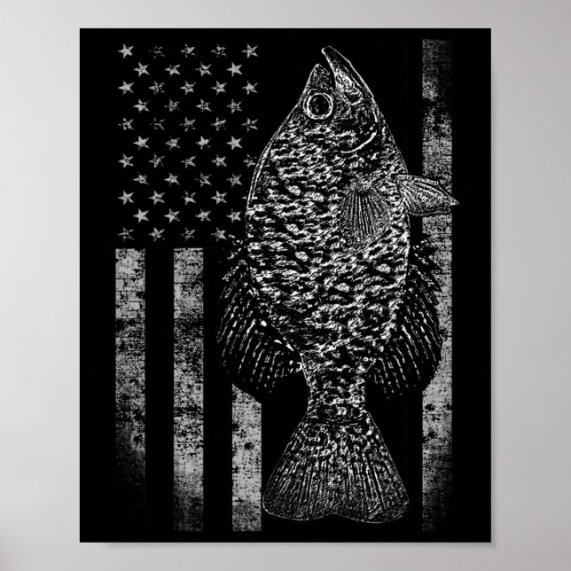 Affiche Drapeau Crappie - Drapeau de pêche au Crappie  (Devant)