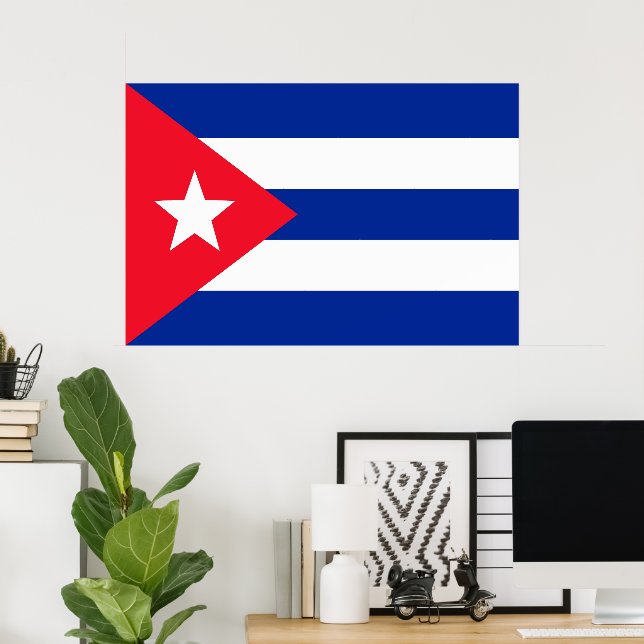 Affiche Drapeau Cuba (Bureau à domicile)