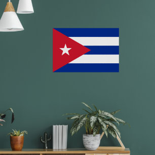 Affiche Drapeau cubain, La Havane, Fidel Castro, Che Gueva