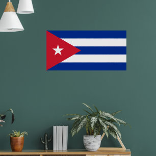 Affiche Drapeau cubain, La Havane, Fidel Castro, Che Gueva