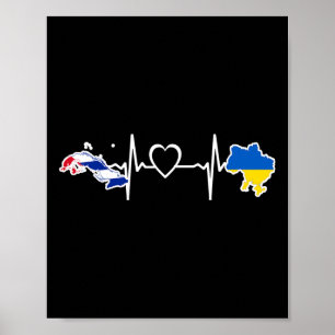 Affiche Drapeau cun Ukrainien - Battement de coeur Cu Ukra