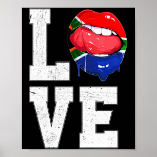 Affiche Drapeau d'Afrique du Sud Fan de football Amour Sud