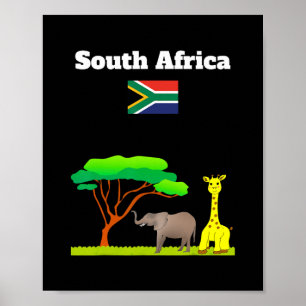 Affiche Drapeau d'Afrique du Sud Souvenir de vacances Amat