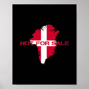 Affiche Drapeau Danemark Le Groenland N'est Pas à Vendre A