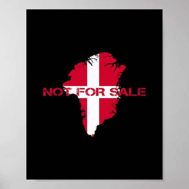 Affiche Drapeau Danemark Le Groenland N'est Pas à Vendre A (Devant)