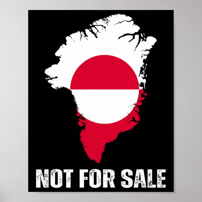 Affiche Drapeau Danemark Le Groenland n'est pas à vendre A (Devant)