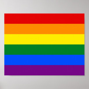 Affiche drapeau d'arc-en-ciel de gay pride de 6-Stripe
