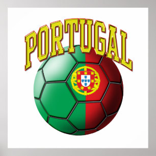 Affiche Drapeau de ballon de football du Portugal