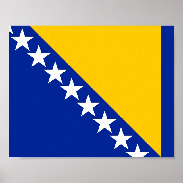 Affiche Drapeau de Bosnie-Herzégovine (Devant)