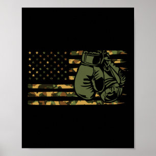 Affiche Drapeau De Boxe De Camo Usa Pour Boxer - Boîte À D