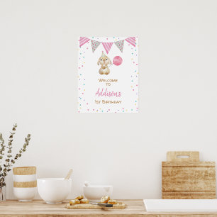 Affiche Drapeau de Bunny Bunny 1er anniversaire Bienvenue